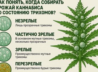 Когда собирать урожай каннабиса по состоянию трихомов?