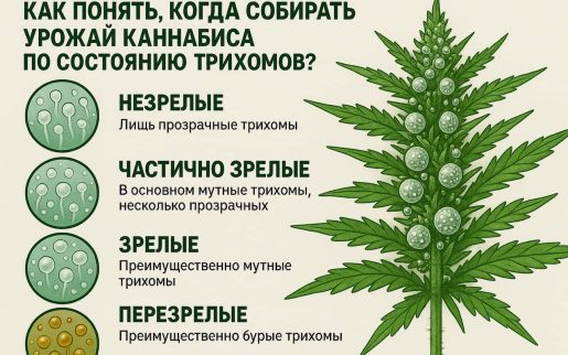Когда собирать урожай каннабиса по состоянию трихомов?